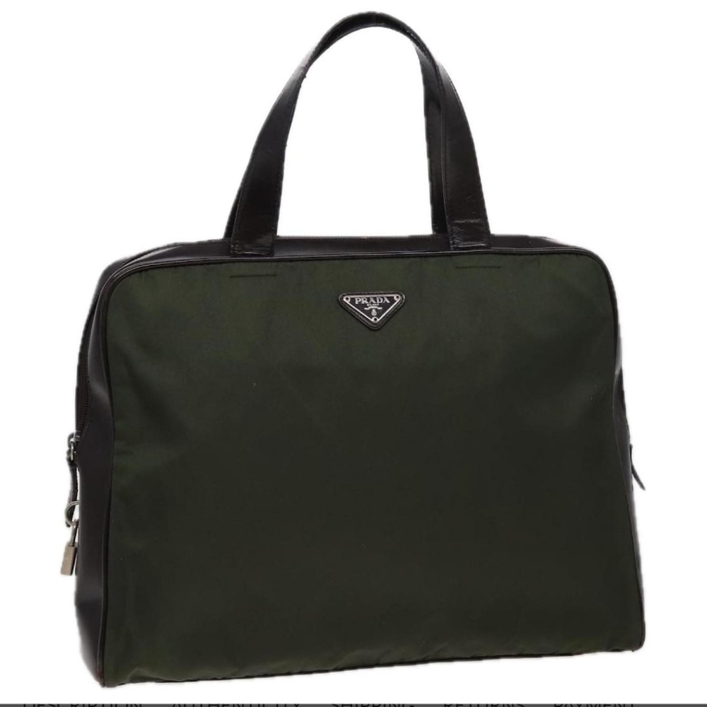 Authentic Vintage Prada Green Tessuto Nylon Women's Handbag